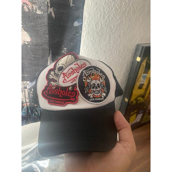 Assholes*s Live Forever Skull Patch Trucker Hat Cap - Picture 1 of 4